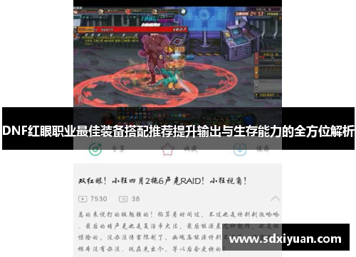 DNF红眼职业最佳装备搭配推荐提升输出与生存能力的全方位解析